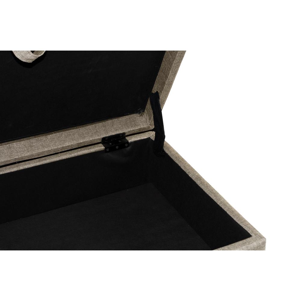 Poundex 3 Piece Fabric Sectional Set with Storage Ottoman in Light Coffee, 107" W x 75" D x 35" H, Package Weight 102. Picture 5