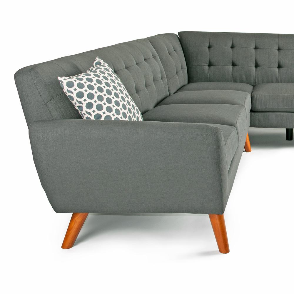 Poundex 2 Piece Fabric Sectional Set in Gray Color, 111" W x 80" D x 33" H, Package Weight 97. Picture 4