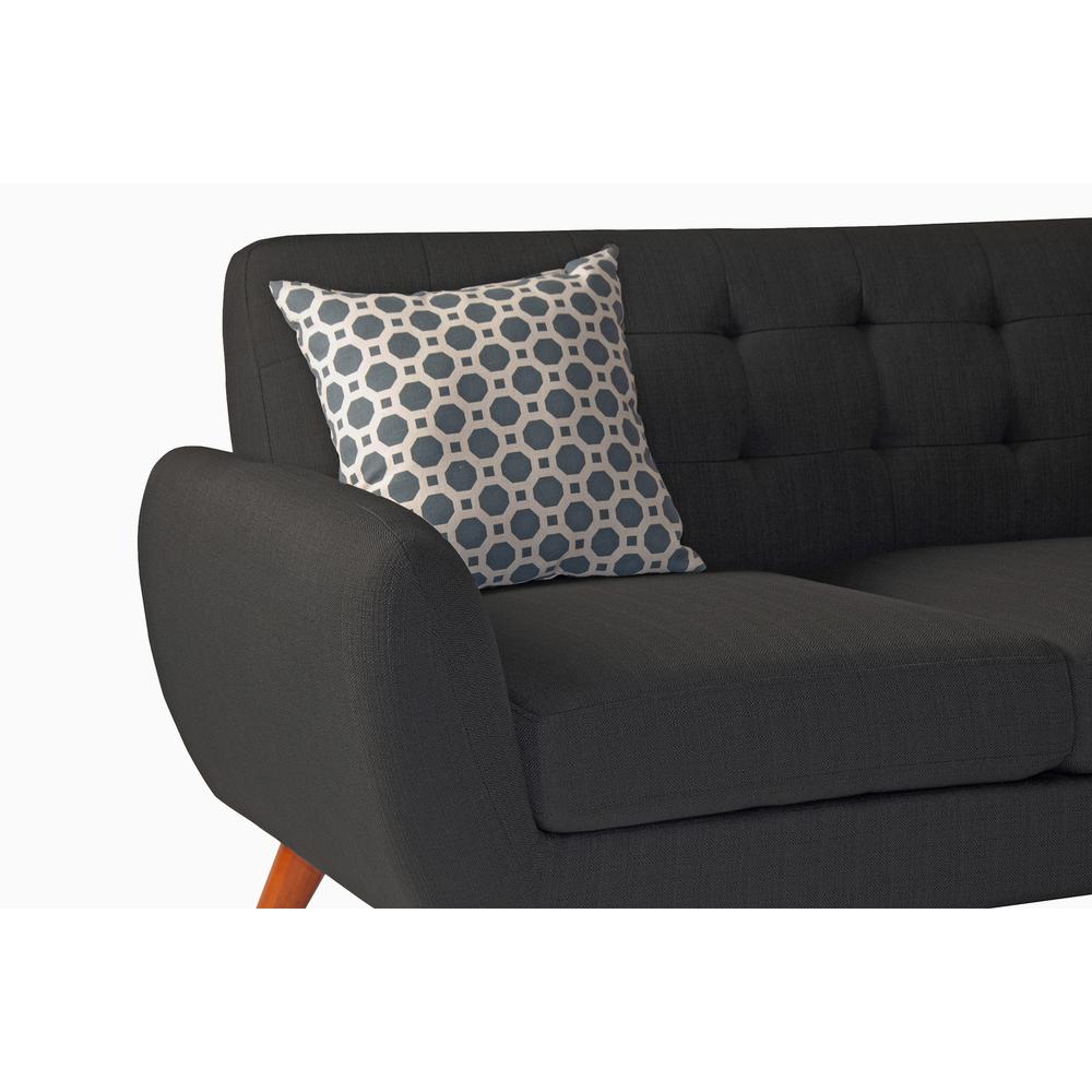 Poundex 2 Piece Fabric Sectional Set in Ash Black, 111" W x 80" D x 33" H, Package Weight 97. Picture 2