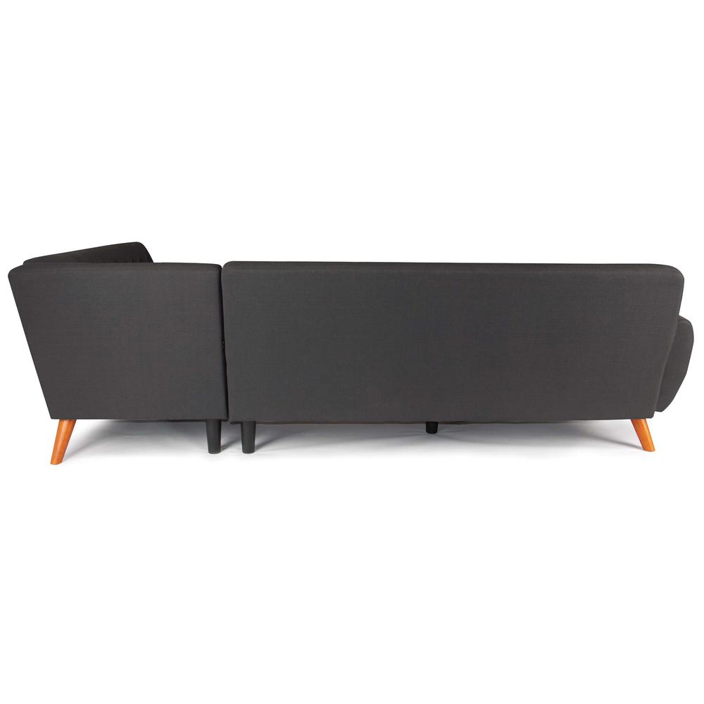 Poundex 2 Piece Fabric Sectional Set in Ash Black, 111" W x 80" D x 33" H, Package Weight 97. Picture 3