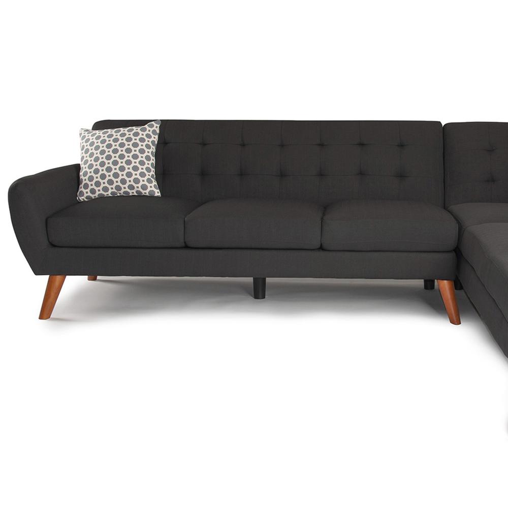 Poundex 2 Piece Fabric Sectional Set in Ash Black, 111" W x 80" D x 33" H, Package Weight 97. Picture 4