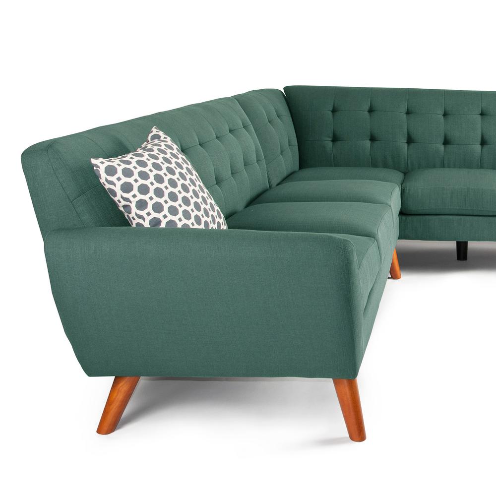 Poundex 2 Piece Fabric Sectional Set in Laguna Blue Color, 111" W x 80" D x 33" H, Package Weight 97. Picture 3