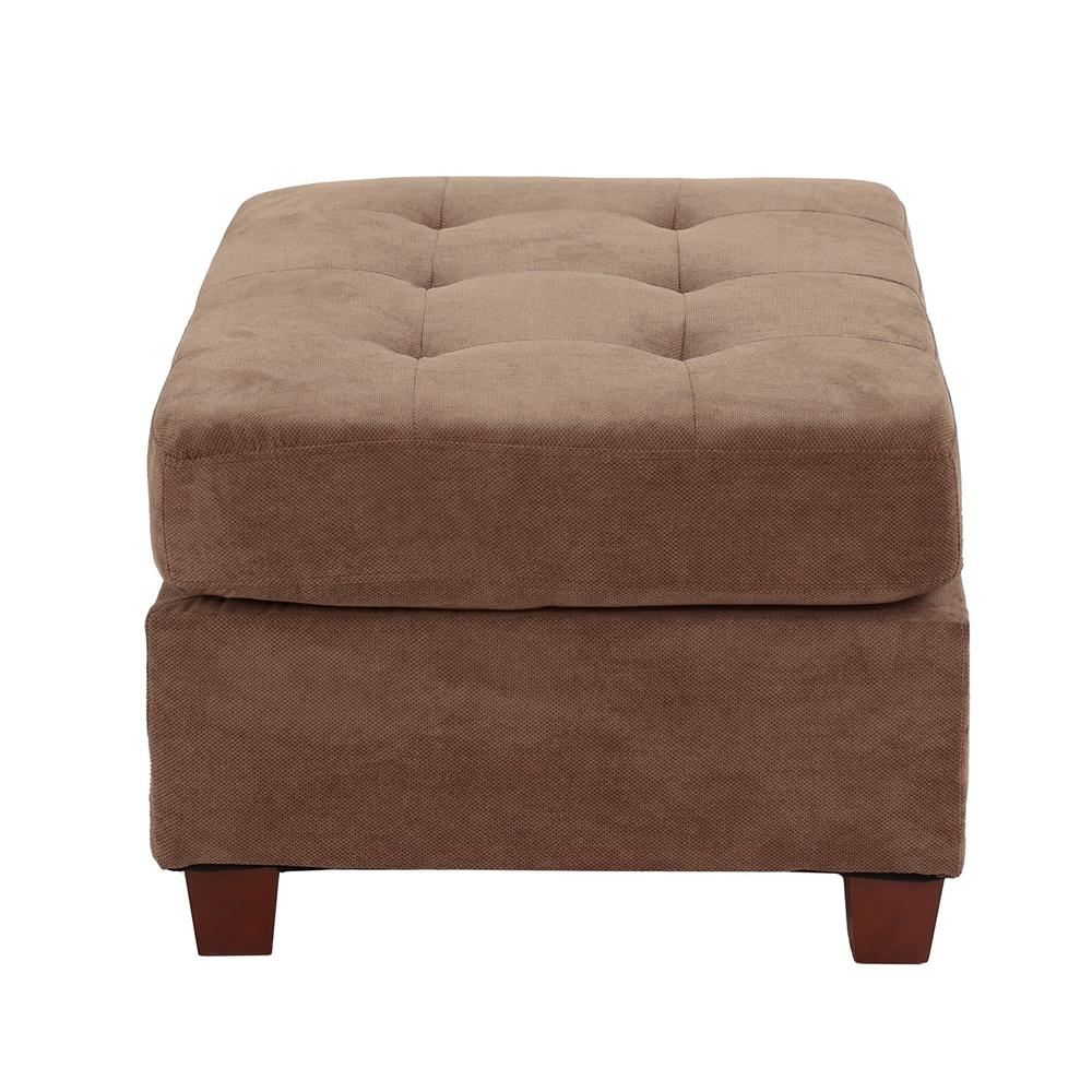 Poundex Tufted Fabric Cocktail Ottoman in Truffle Brown Color, 36" W x 26" D x 20" H, Package Weight 31. Picture 4