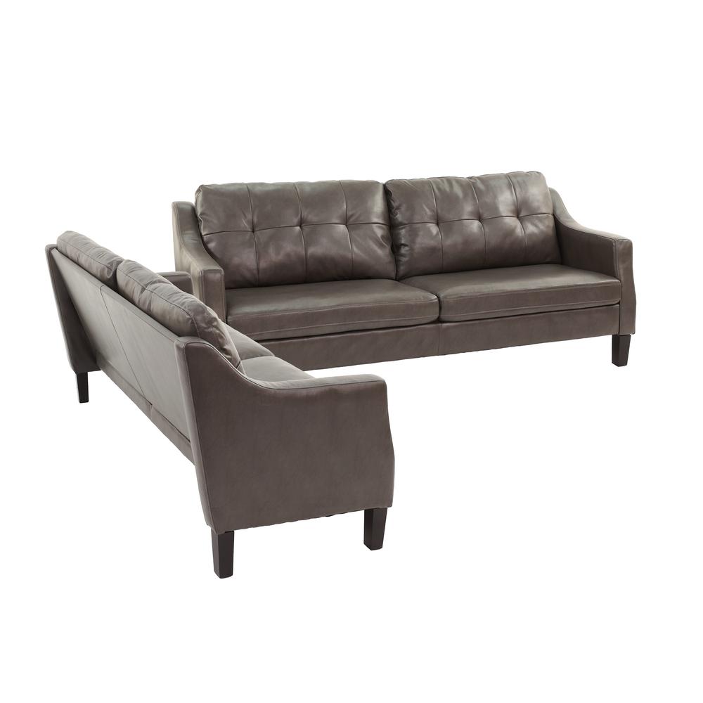 Furniture Gel Leatherette Two Piece Sofa in Gray. Picture 3