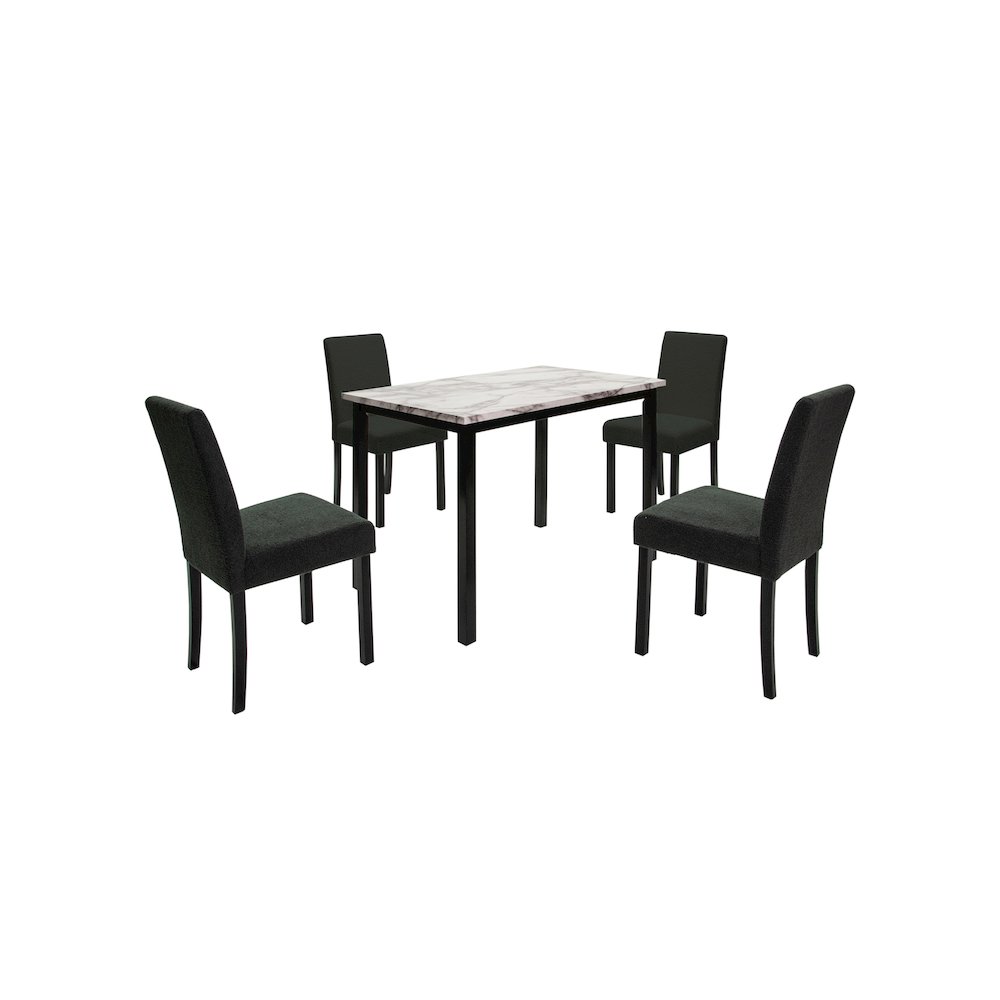 Wool Upholstered 5-Pcs Dining Set Charcoal. Picture 1