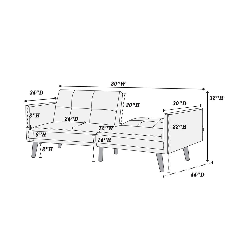 Adjustable Tufted Sofa in Navy. Picture 5