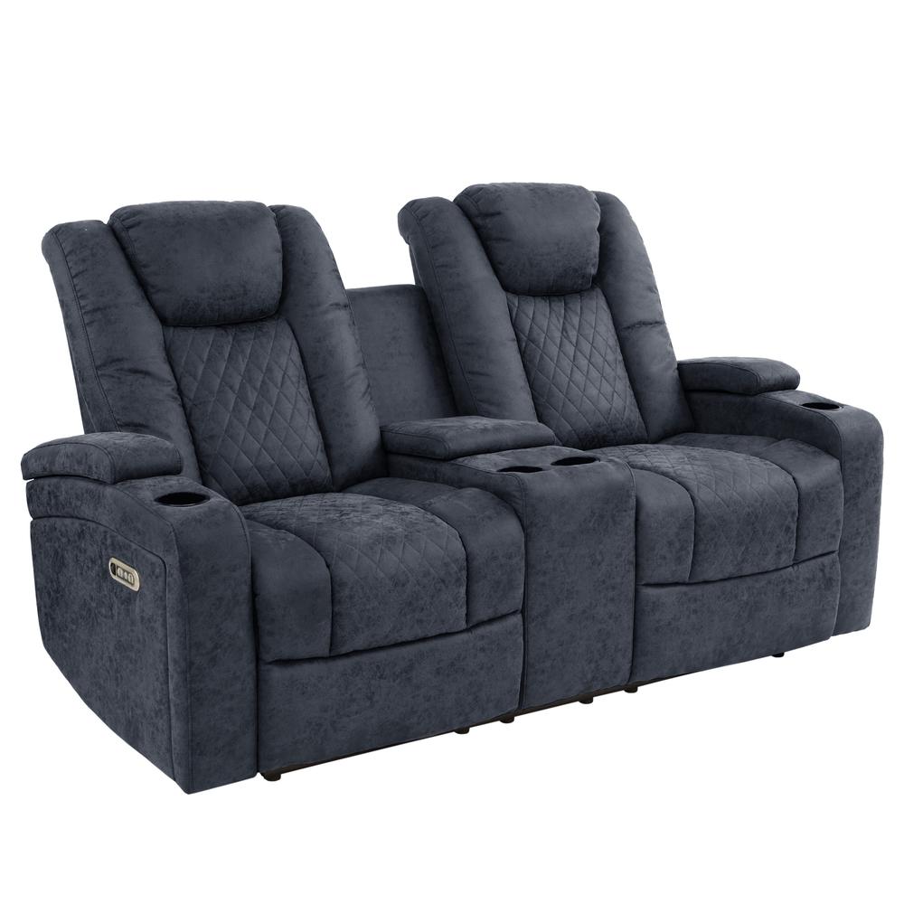 Power Motion Loveseat-Navy Blue. Picture 2