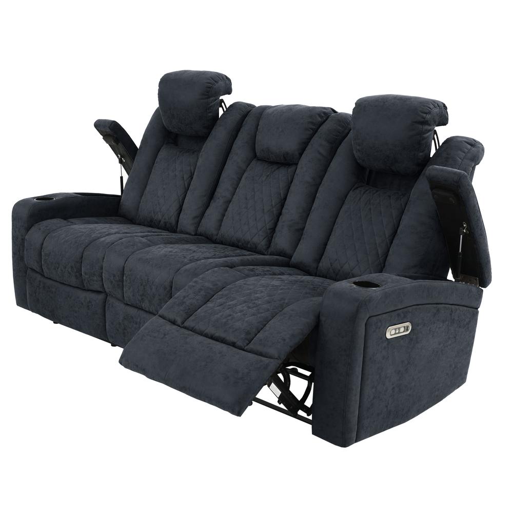 Power Motion Sofa-Navy Blue. Picture 3