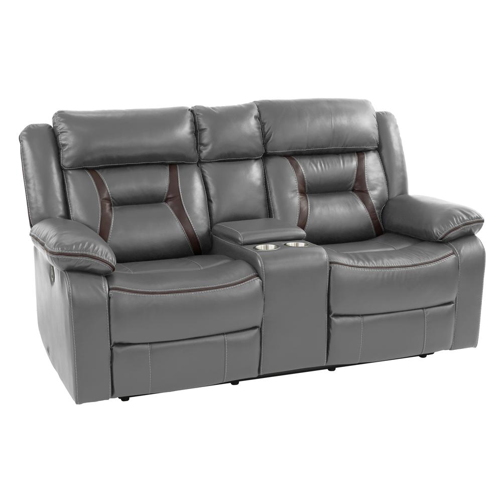 Power Motion Loveseat-Grey. Picture 2
