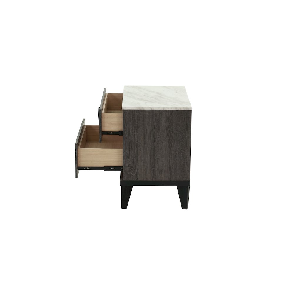2-Drawer Nightstand in Gray. Picture 3