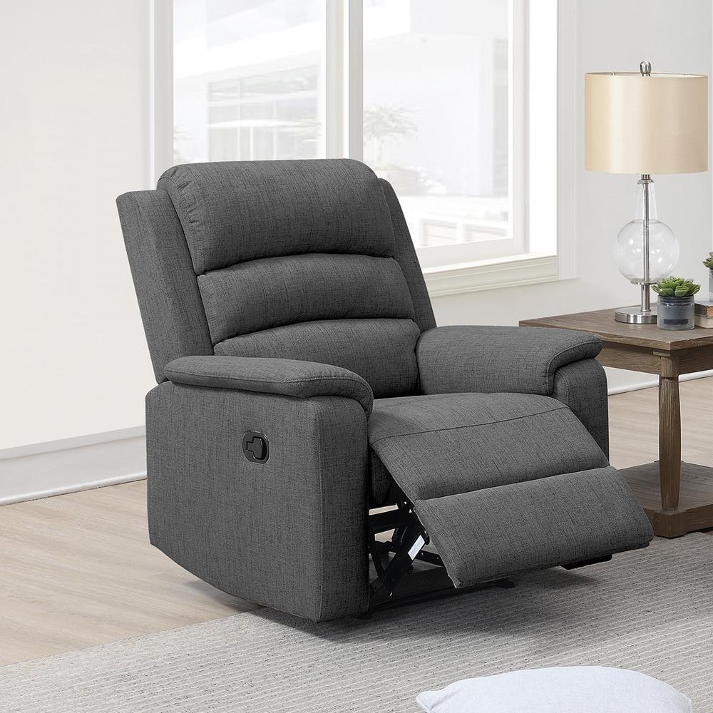 Manual Recliner in Dark Gray. Picture 1