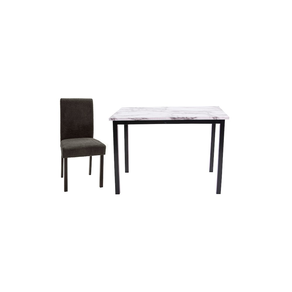 Wool Upholstered 5-Pcs Dining Set Charcoal. Picture 3