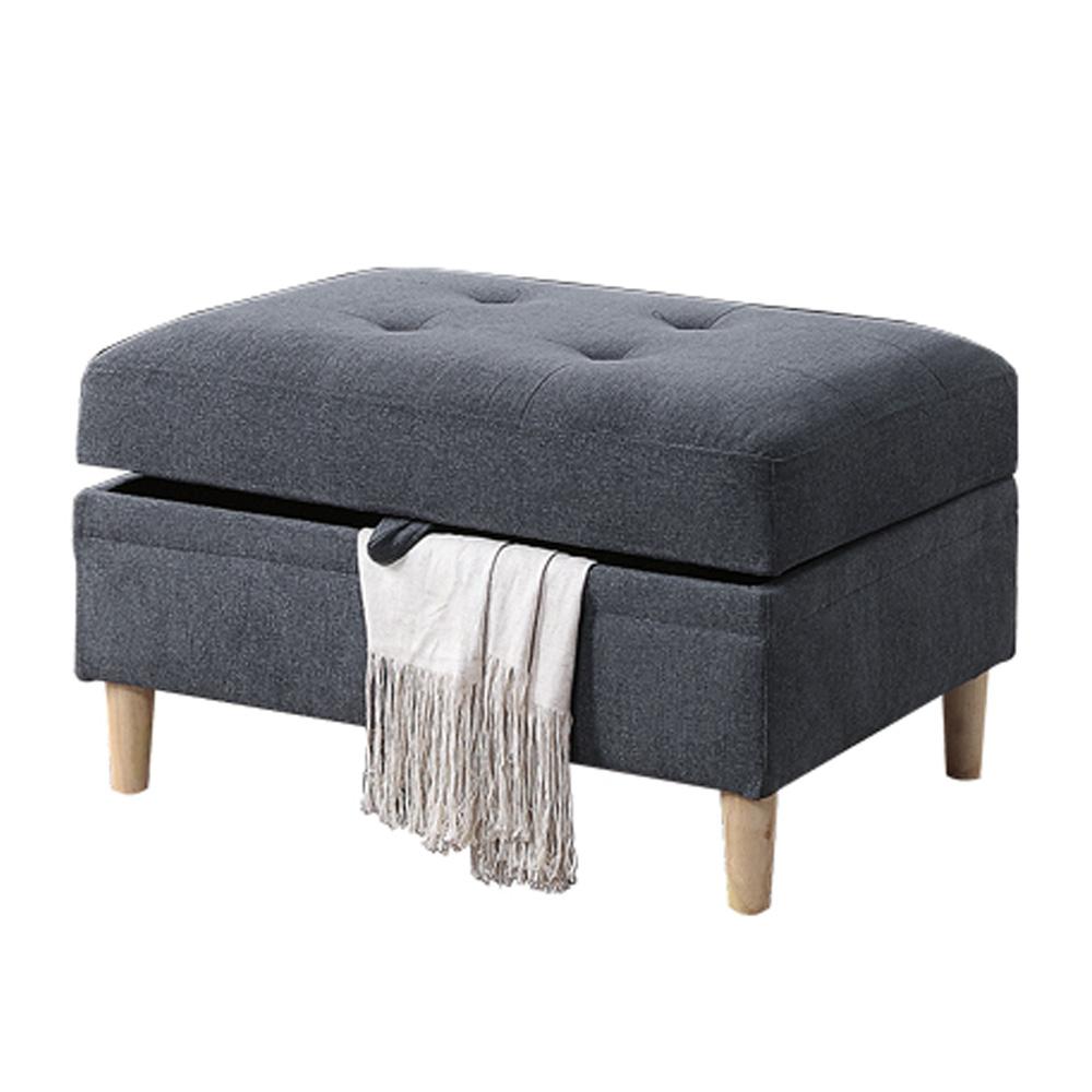 Furniture Chenille 3 piece Sectional in Charcoal Color. Picture 3