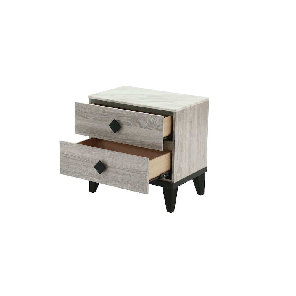2-Drawer Nightstand in Cream. Picture 2