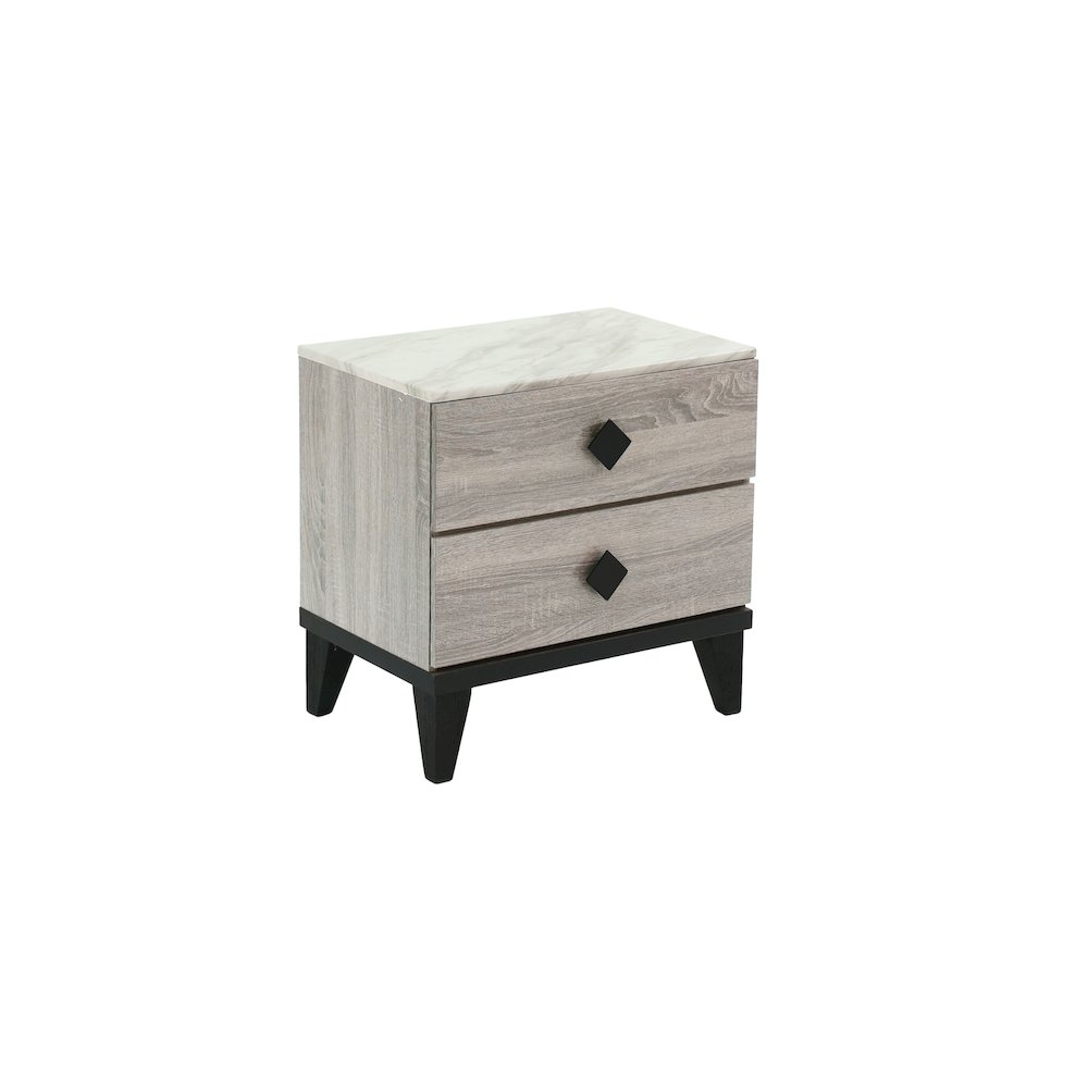 2-Drawer Nightstand in Cream. Picture 1
