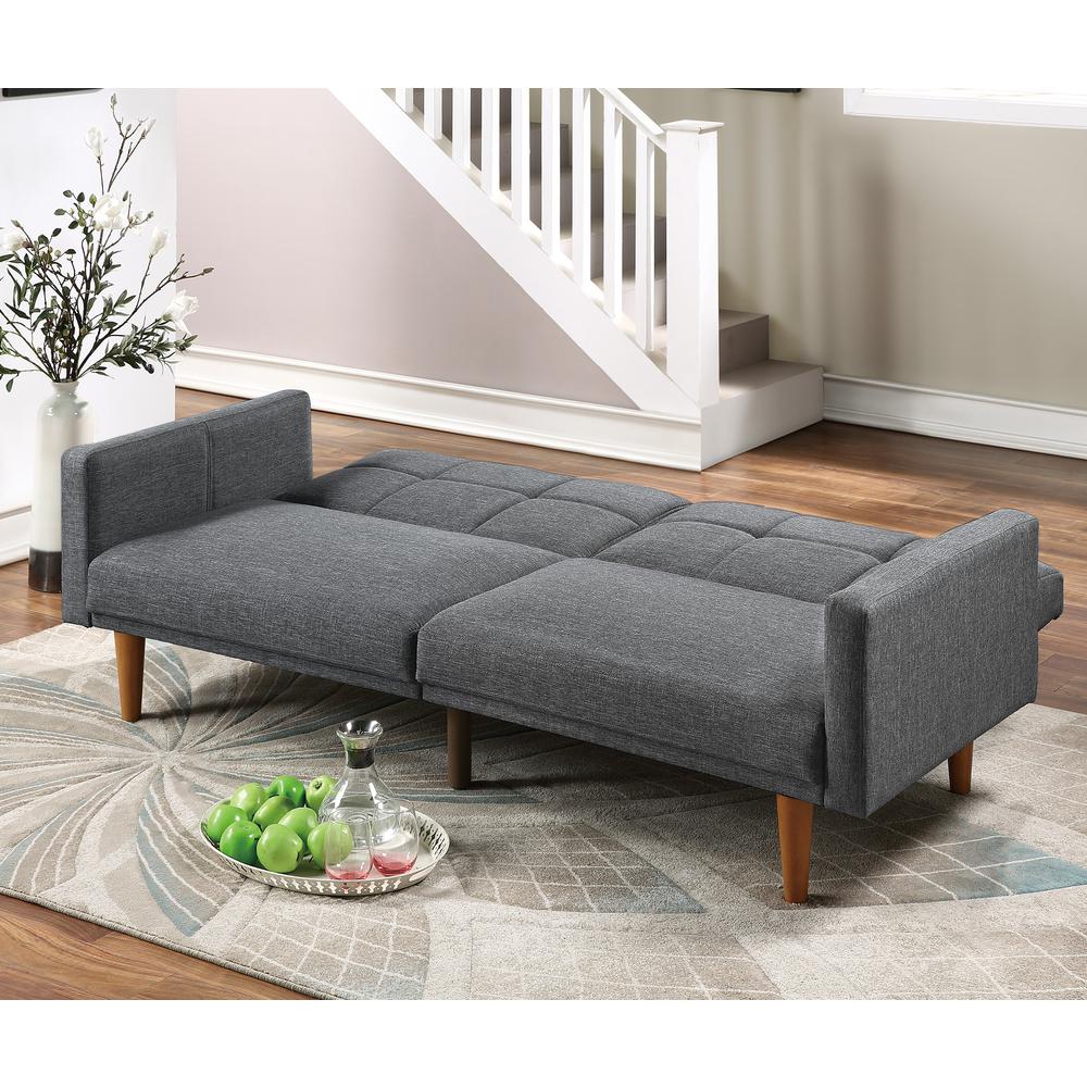 Adjustable Tufted Sofa in Blue Gray. Picture 2