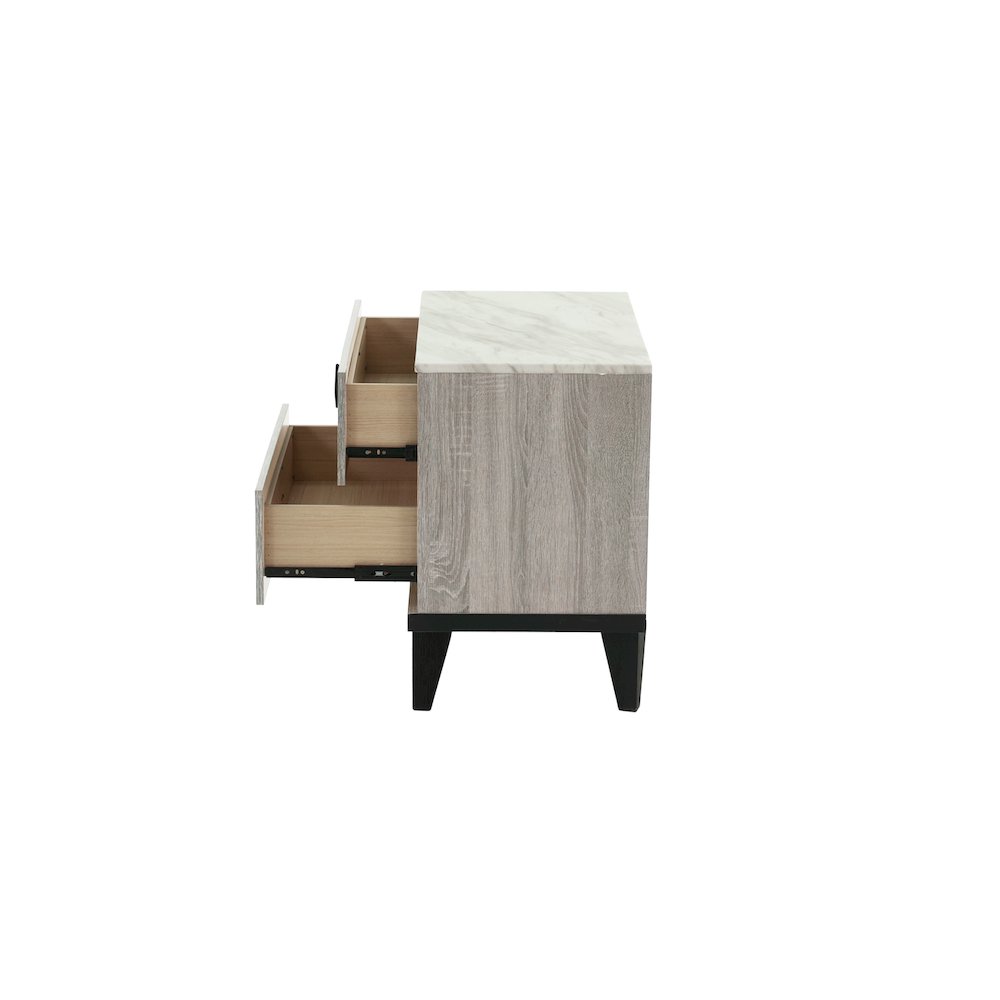 2-Drawer Nightstand in Cream. Picture 4