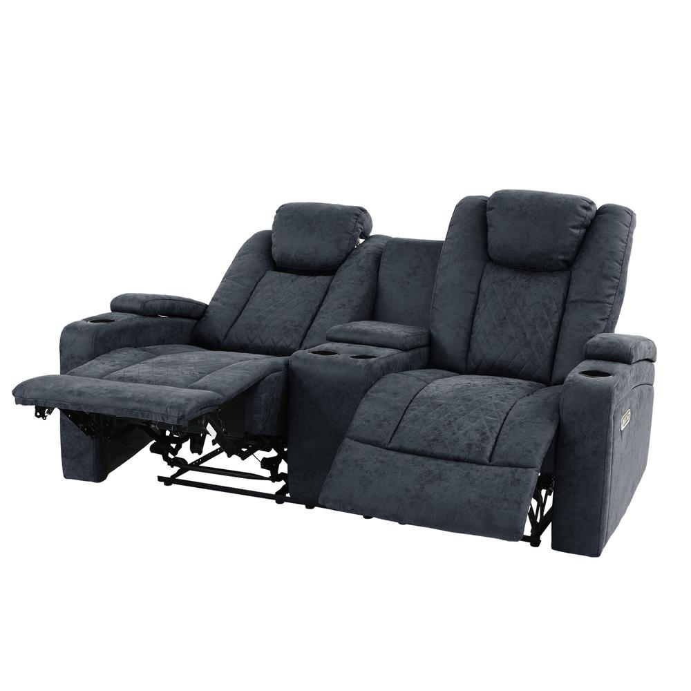 Power Motion Loveseat-Navy Blue. Picture 3