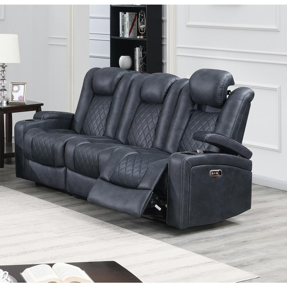 Power Motion Sofa-Navy Blue. Picture 5