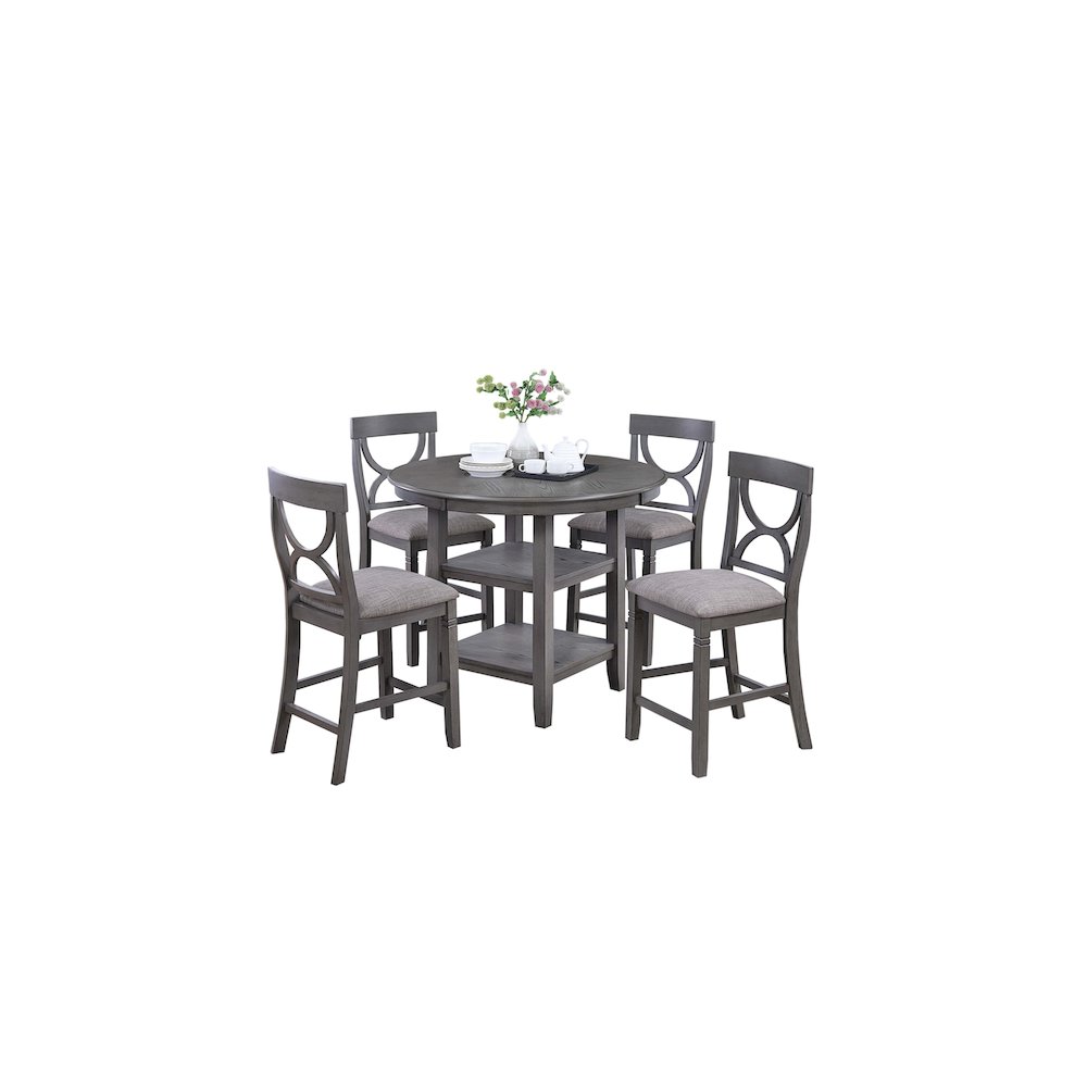 5-Pcs Counter Height Dining Set Gray. Picture 1