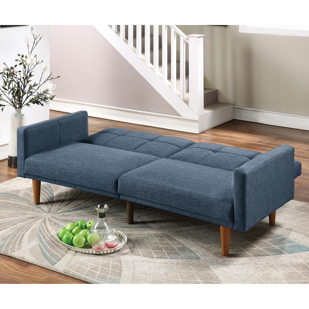 Adjustable Tufted Sofa in Navy. Picture 2