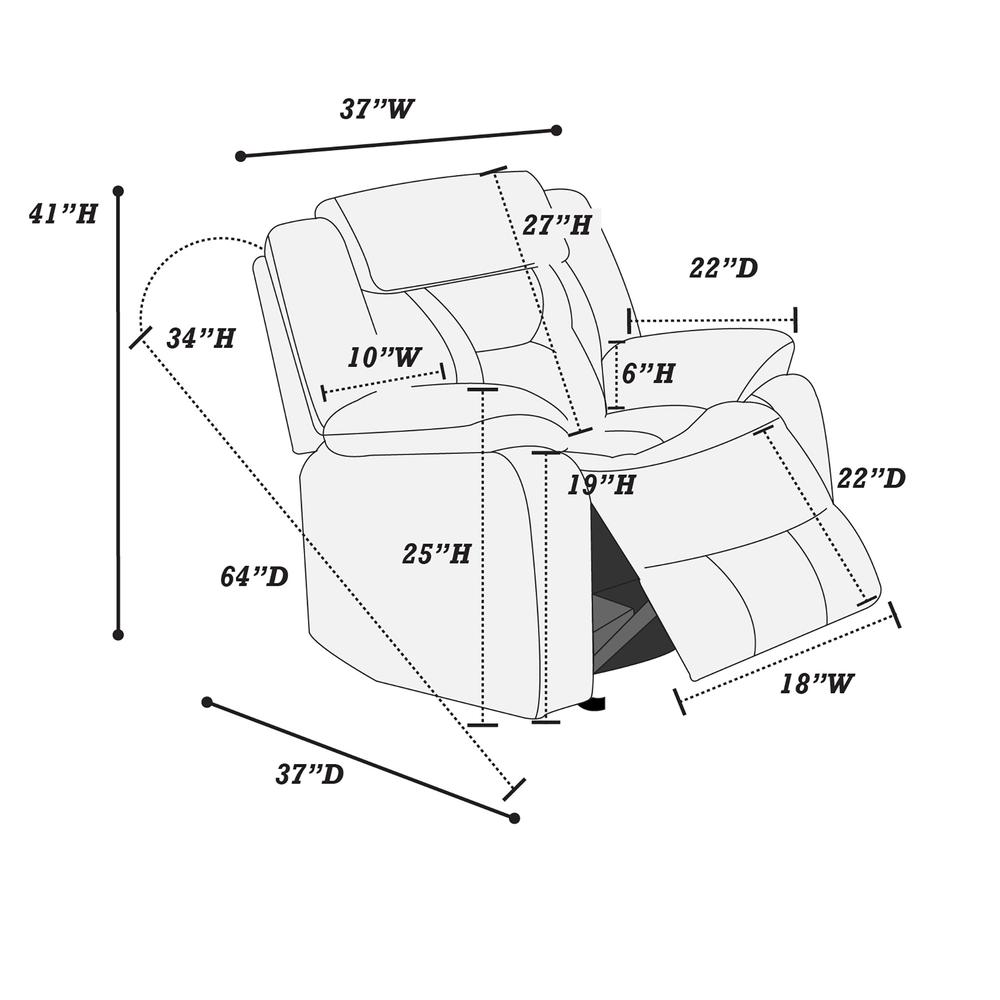 Power Recliner-Grey. Picture 4