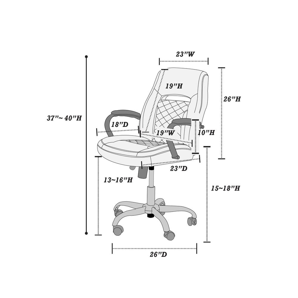 Furniture Faux Leather Office Chair in Black and Grey. Picture 5