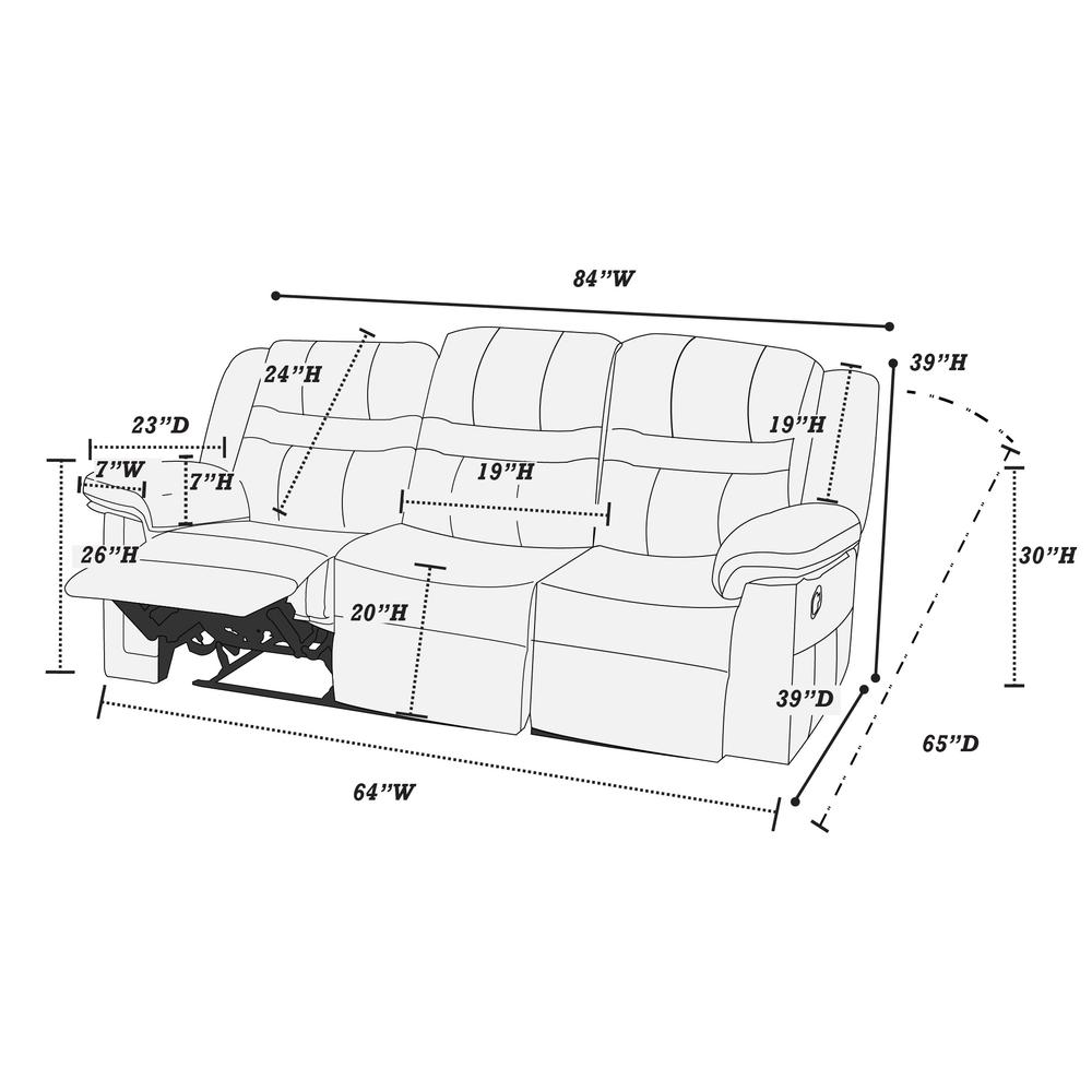 Power Motion Sofa-Gray. Picture 4