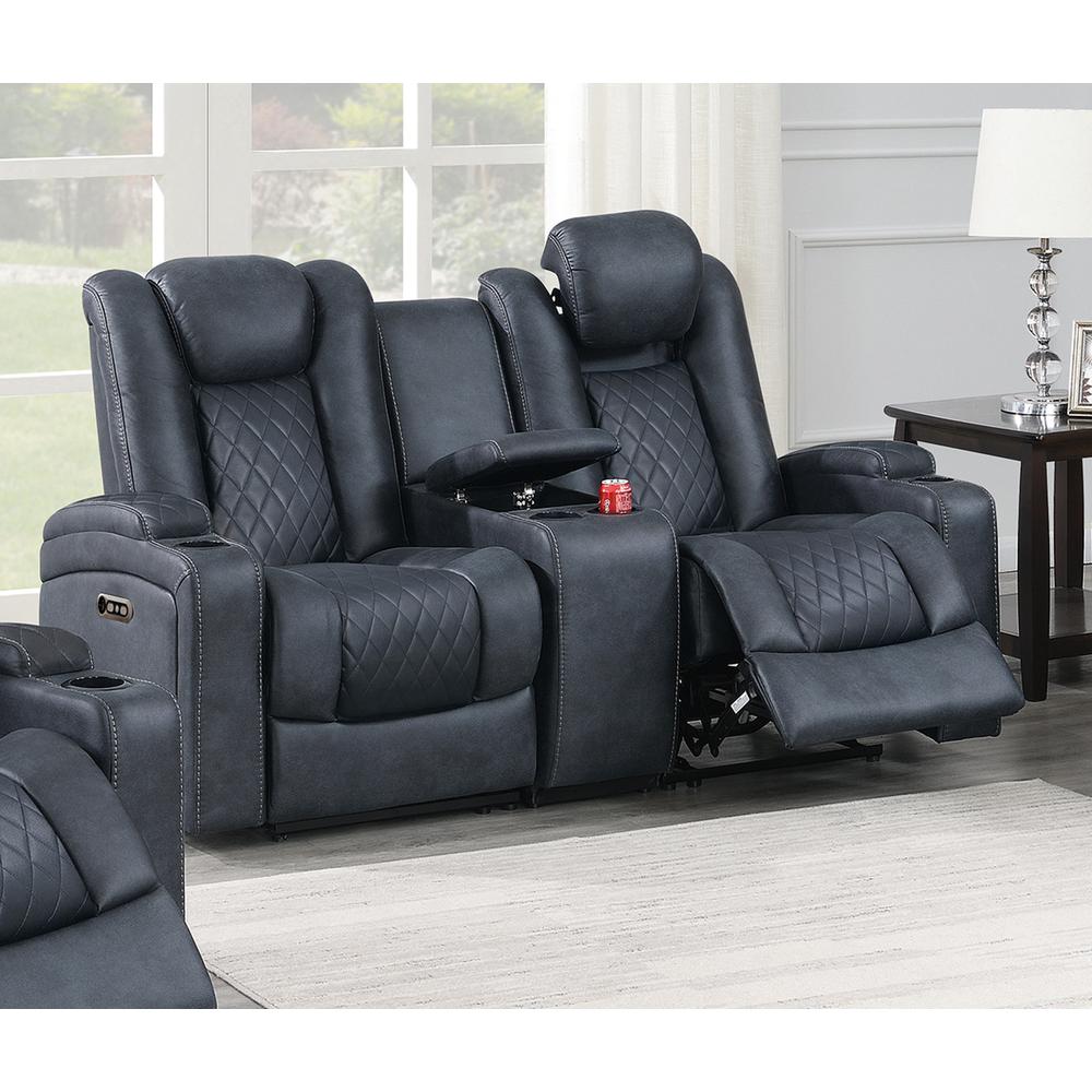 Power Motion Loveseat-Navy Blue. Picture 5