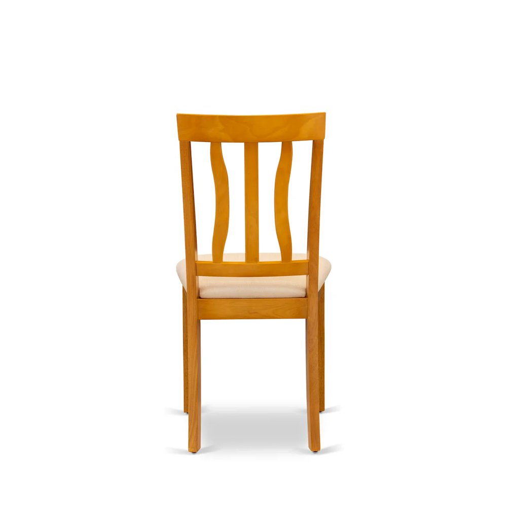Antique Dining Chairs - Linen Fabric Upholstered Wooden Chairs, Set of 2. Picture 5