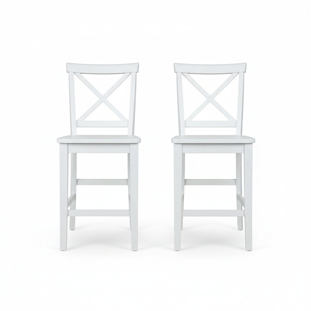 Simplicity Solid Wood Classic X-Back Counter Stool (Set of 2). Picture 1