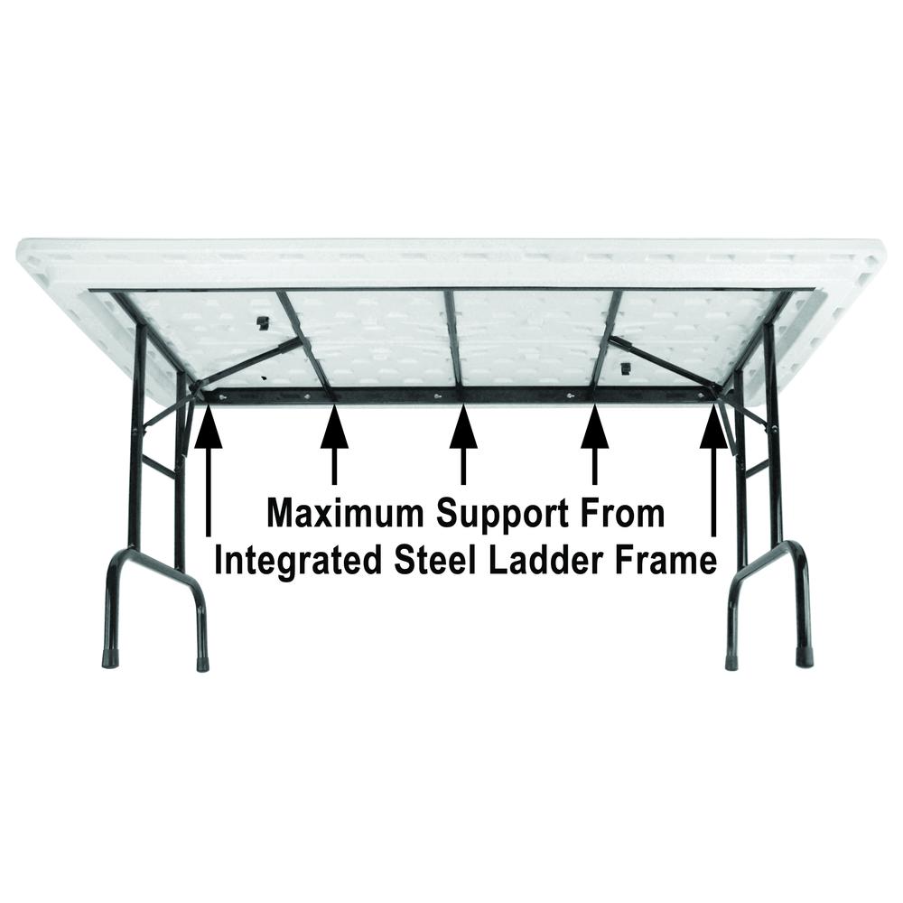Adjustable Height Commercial Blow-Molded Plastic Folding Table 24x48" RECTANGULAR, RED, BLACK. Picture 7