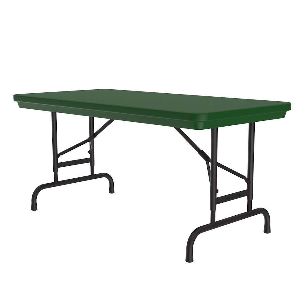 Adjustable Height Commercial Blow-Molded Plastic Folding Table 24x48". Picture 8