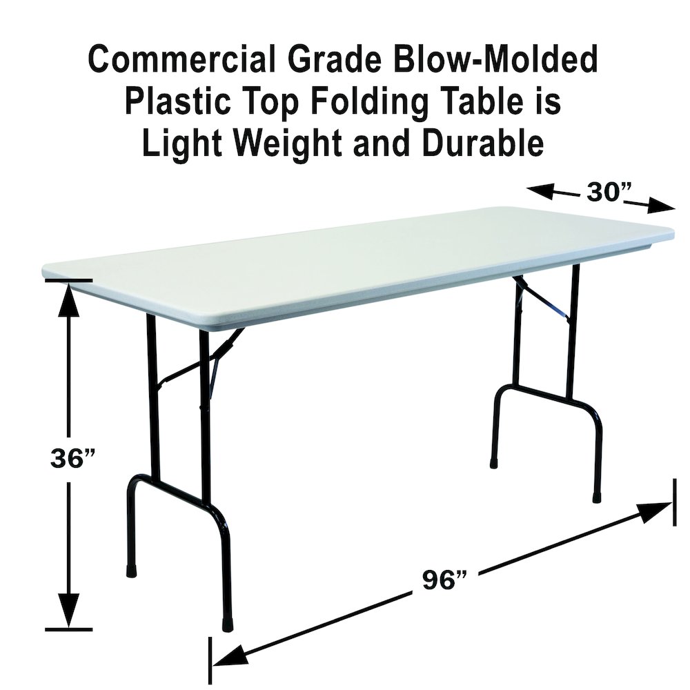 36" Counter Height Commerical Grade Blow-Molded Plastic Folding Table 30x96". Picture 7