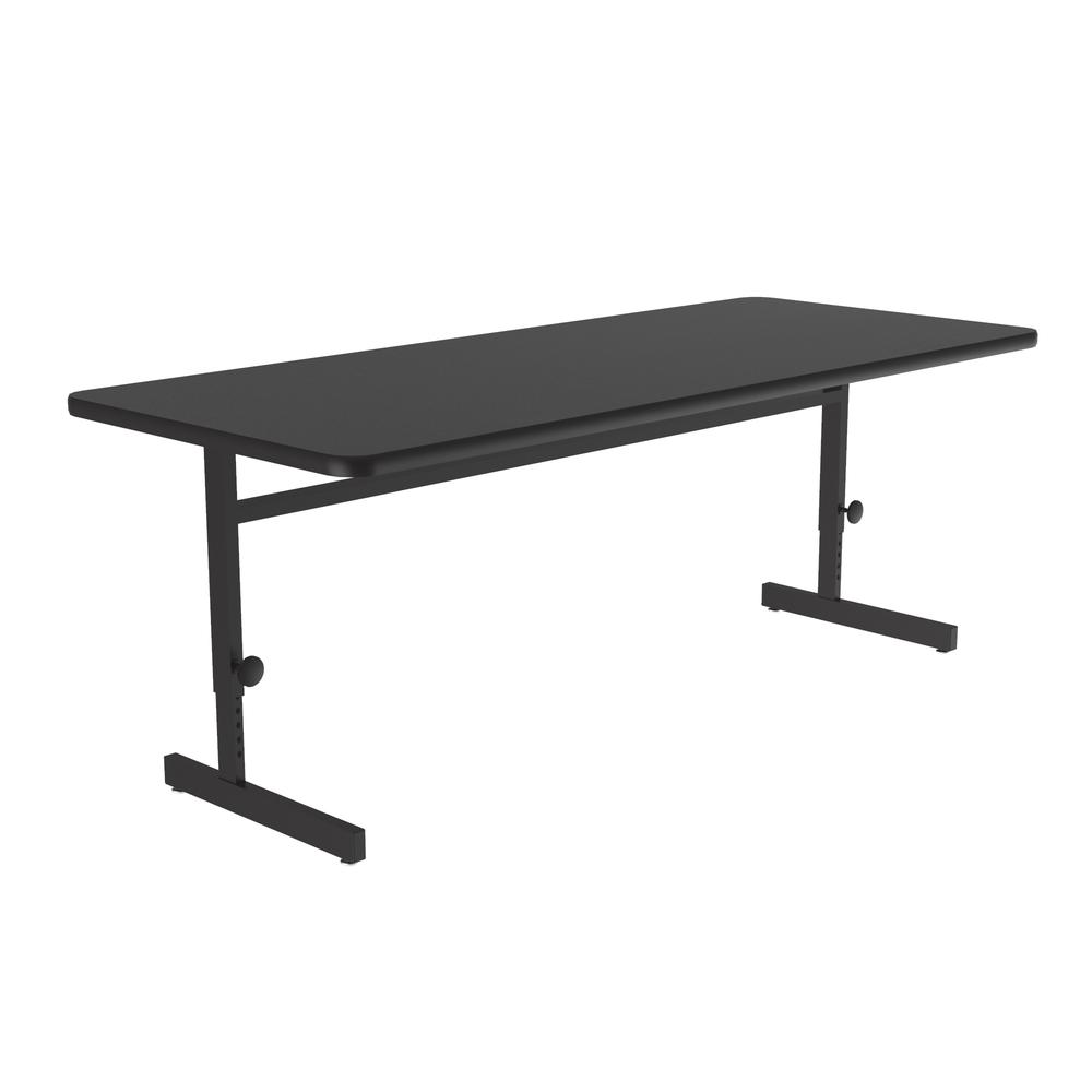 Adjustable Height Commercial Laminate Top Computer/Student Desks 30x48" RECTANGULAR, BLACK GRANITE, BLACK. Picture 4