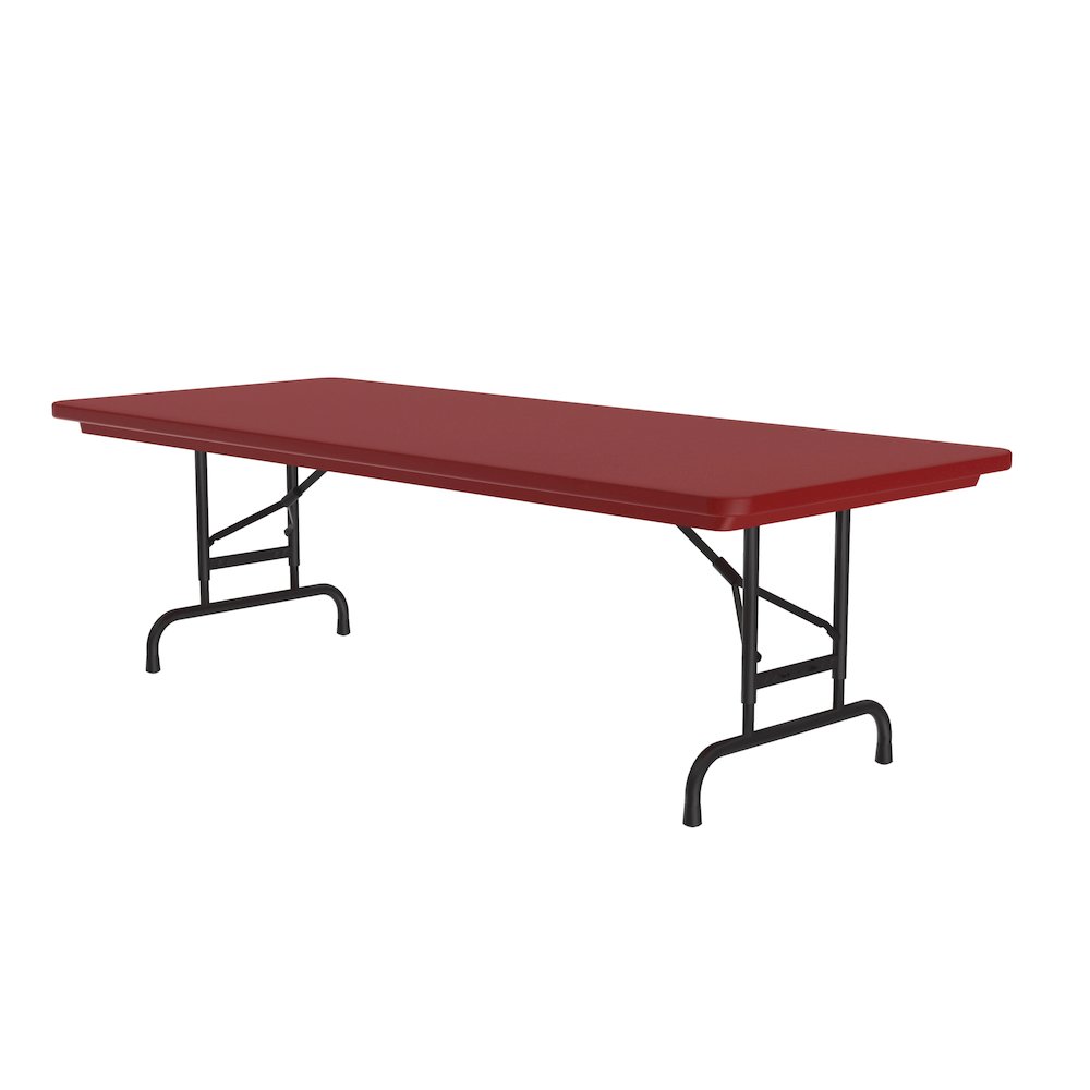 Adjustable Height Commercial Blow-Molded Plastic Folding Table 30x72". Picture 1