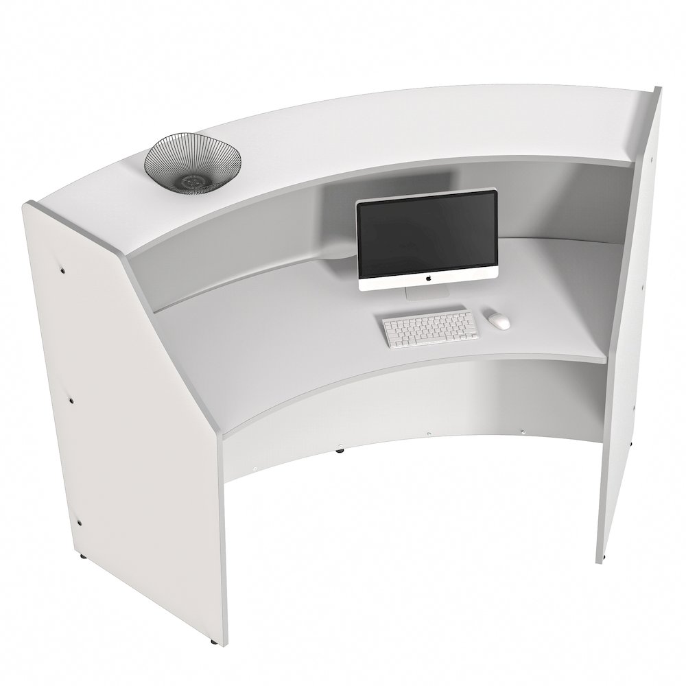 Curve Reception Desk Solid, White. Picture 6