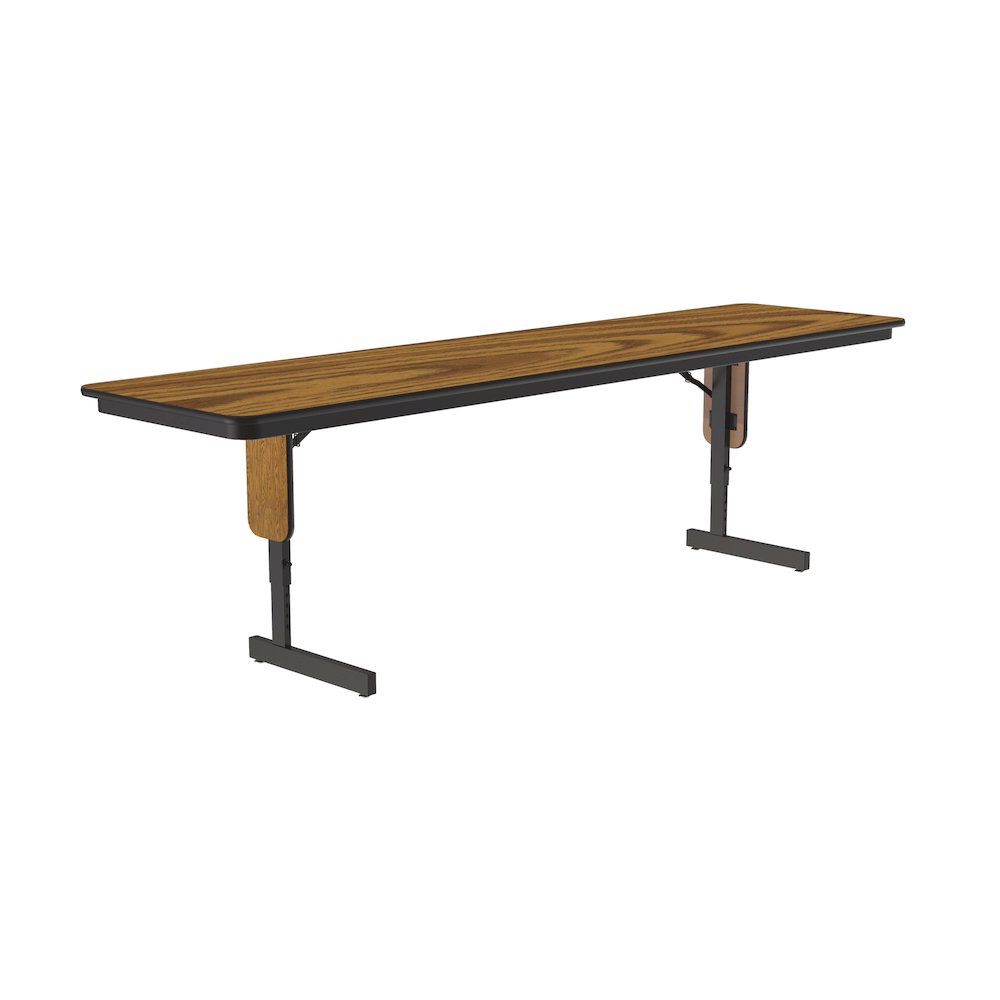 Adjustable Height Laminate Folding Seminar Table with Panel Leg 24x96". Picture 6