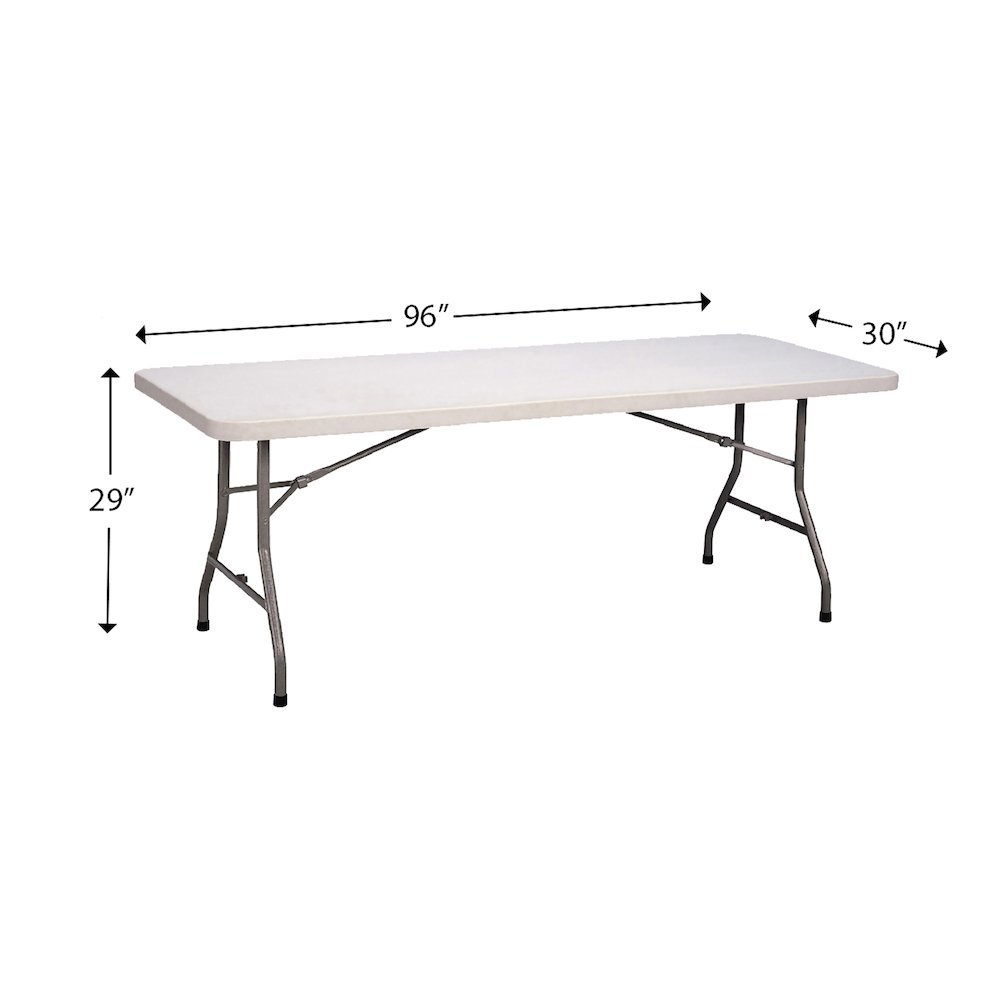 Economy Blow-Molded Plastic Folding Table 30x96". Picture 3