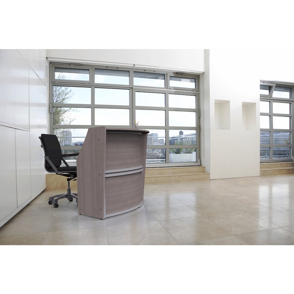 Curve Reception Desk Solid, Ash. Picture 7