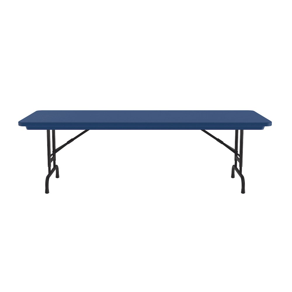 Adjustable Height Commercial Blow-Molded Plastic Folding Table 30x72". Picture 5