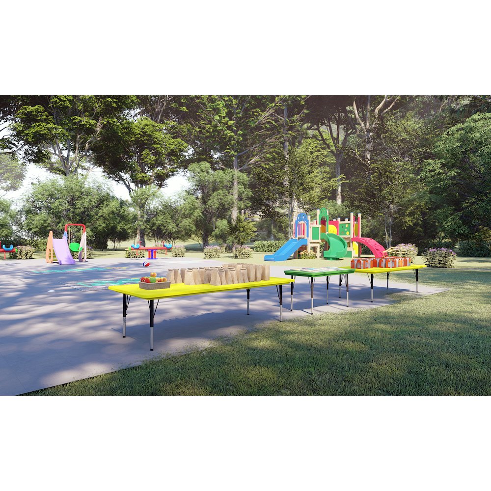 Commercial Blow-Molded Plastic Top Activity Tables 30x60". Picture 22