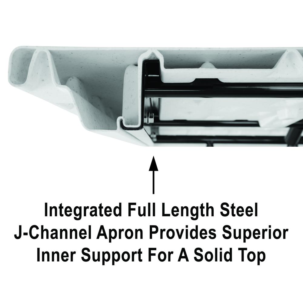 36" Counter Height Commerical Grade Blow-Molded Plastic Folding Table 30x96" RECTANGULAR, GRAY GRANITE BLACK. Picture 3