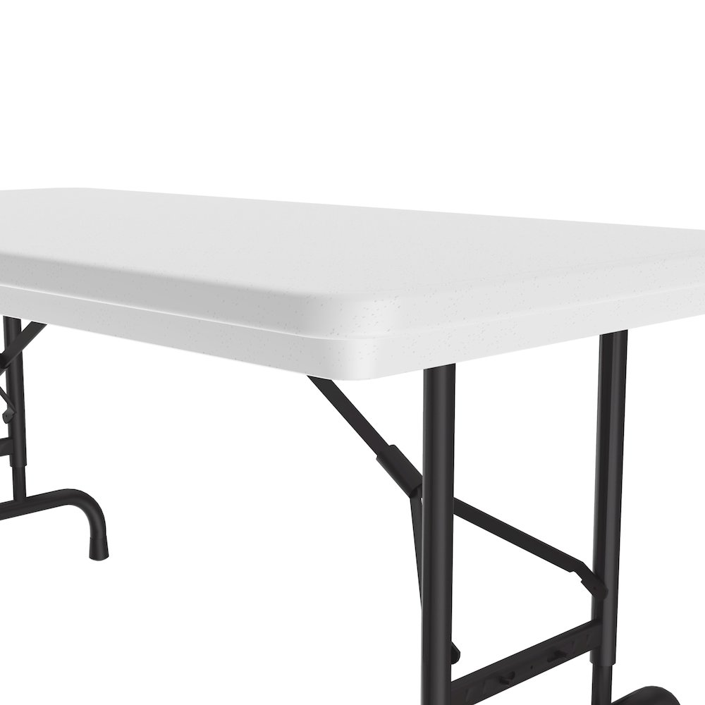 Adjustable Height Commercial Blow-Molded Plastic Folding Table 24x48". Picture 6