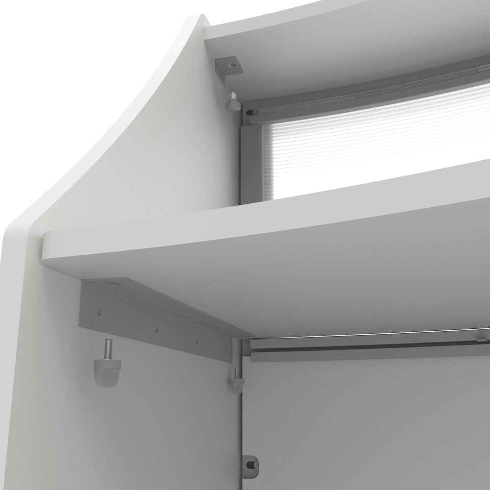 Curve Reception Desk With Polycarbonate, White. Picture 13