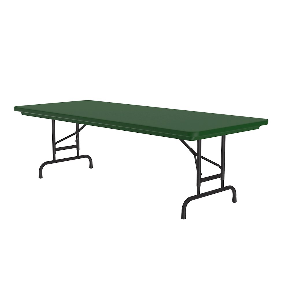Adjustable Height Commercial Blow-Molded Plastic Folding Table 30x72". Picture 1