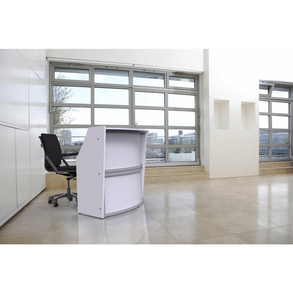 Curve Reception Desk Solid, White. Picture 8
