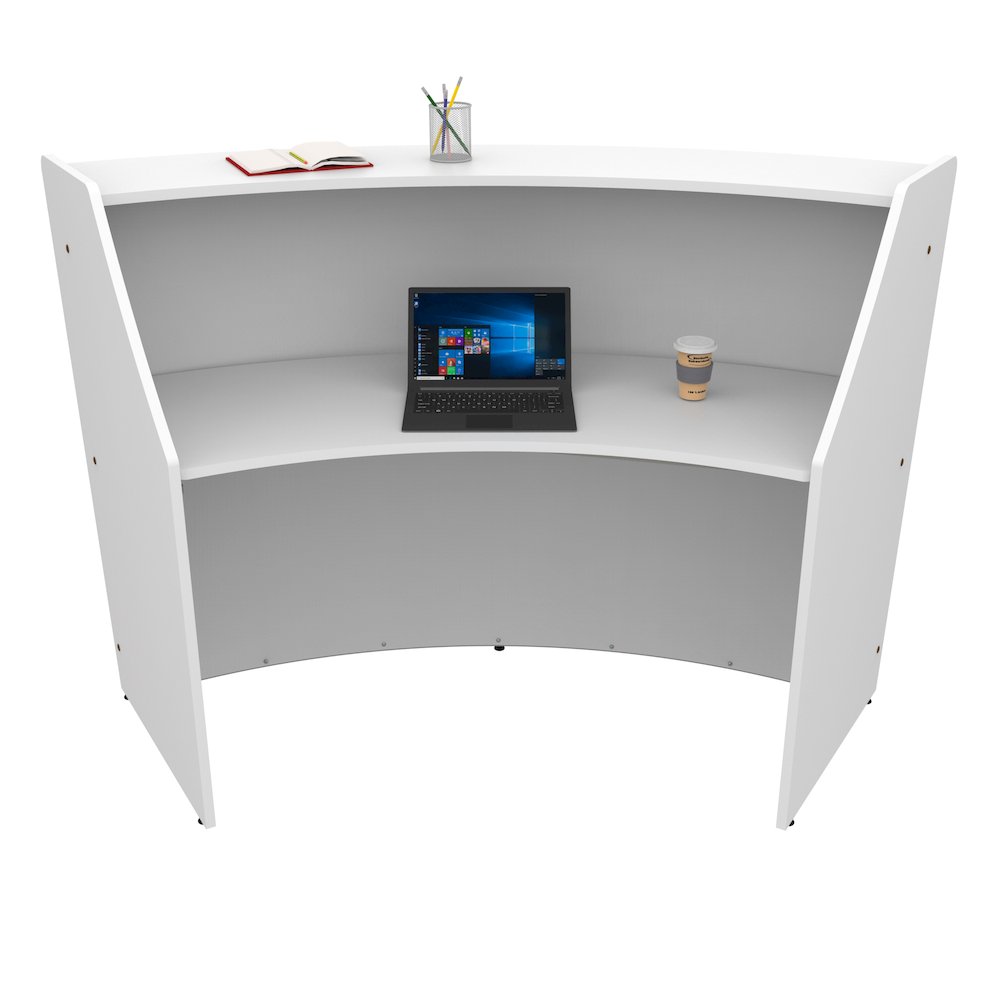 Curve Reception Desk Solid, White. Picture 5