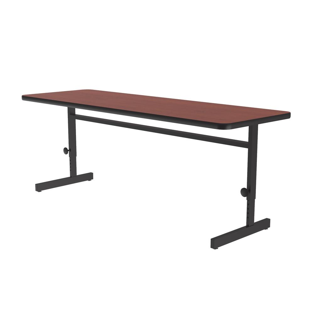 Adjustable Height Deluxe High-Pressure Top Computer/Student Desks , 24x60" RECTANGULAR, CHERRY BLACK. Picture 1