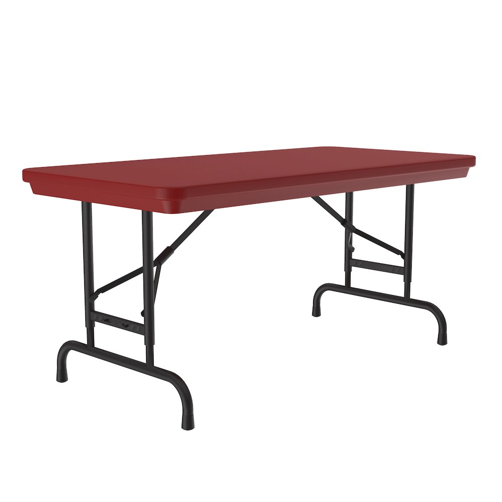 Adjustable Height Commercial Blow-Molded Plastic Folding Table 24x48". Picture 7